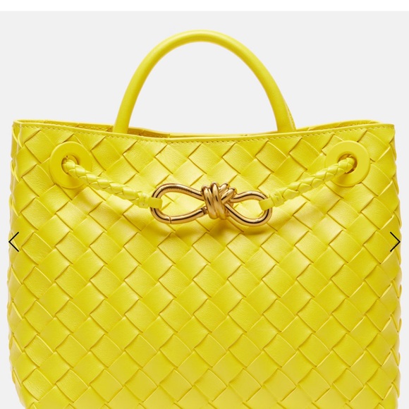 Bottega Veneta Handbags - Bottega Veneta Lemon Yellow Intrecciato Shoulder Bag